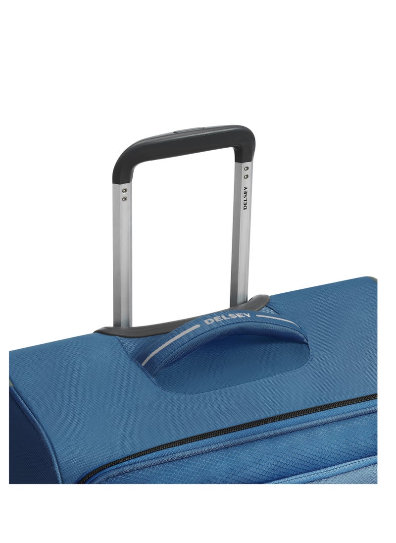 DELSEY Paris Caracas 55cm Softcase 4 Double Wheel Expandable Cabin Luggage Trolley Night Blue  - Image 2