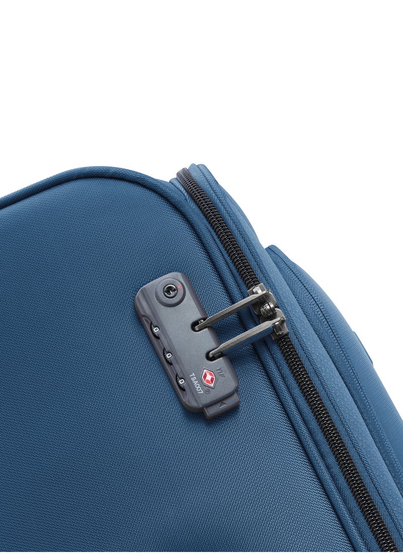 DELSEY Paris Caracas 55cm Softcase 4 Double Wheel Expandable Cabin Luggage Trolley Night Blue  - Image 4