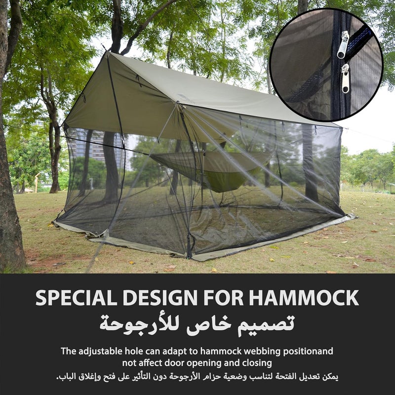 GEERTOP Lightweight Waterproof Camp Tarp with Screen House Bug Net and Poles, UV Protection,360° Airflow Mosquito Protection,4-6 Person,Sun Shade Canopy for Camping Backpacking Outdoor Travel - Image 5
