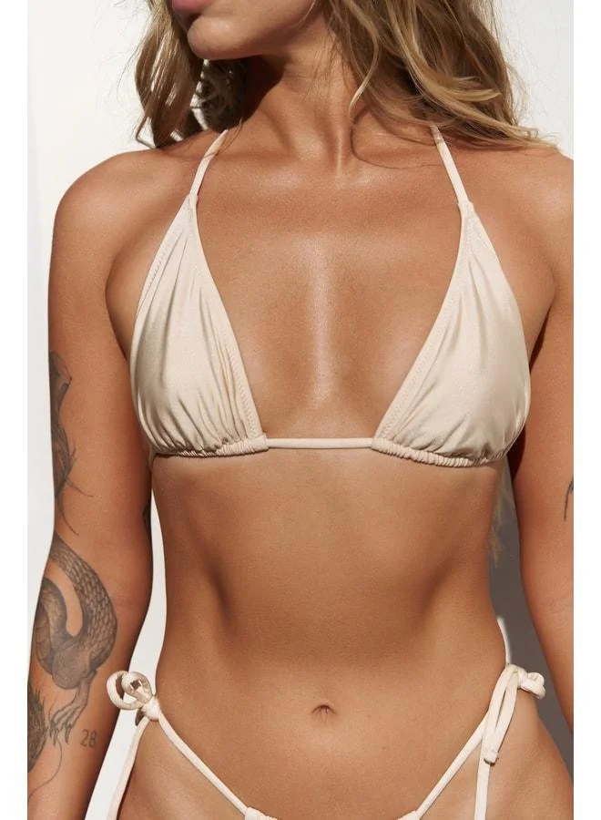 Bohemai  Cahya Tie-Back Beige Triangle Bikini Top for Women | Best Price UAE