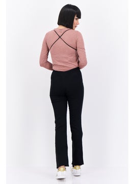 Bershka Women Plain Open Back Jumpsuit, Black  - Image 4