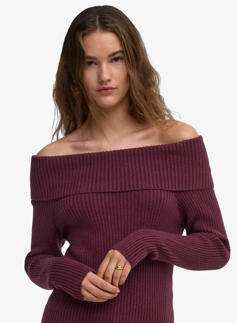 Casual Long Sleeve Off Shoulder Top
