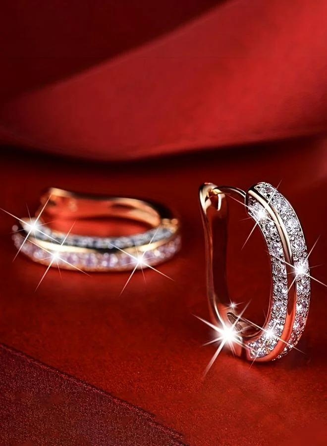 Take Two Embellished Crystal Hoop Earrings