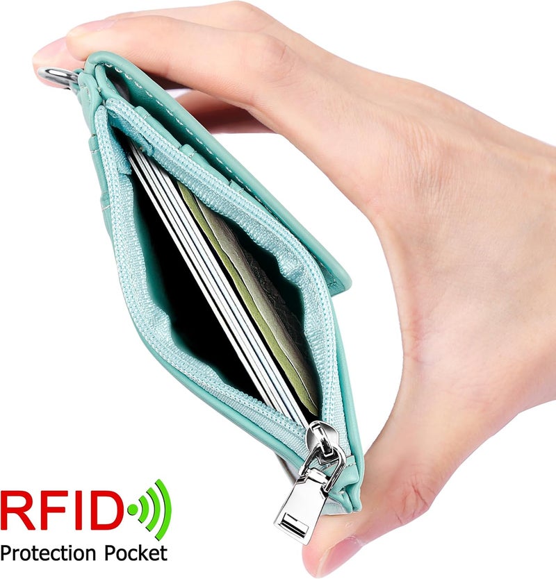 ELV Badge Holder with Zipper, PU Leather ID Badge Card Holder Wallet with 5 Card Slots, 1 Side RFID Blocking Pocket and 20 Inch Neck Lanyard Strap for Offices ID, School ID, Driver Licence (Black - Image 5