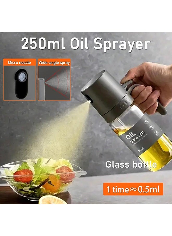 250 ml Olive Oil Spray Bottle with Oil Brush, Oil Sprayer for Cooking, Air Fryer Oil Spray Bottle, Oil Sprayer for Kitchen, Salad, Frying
