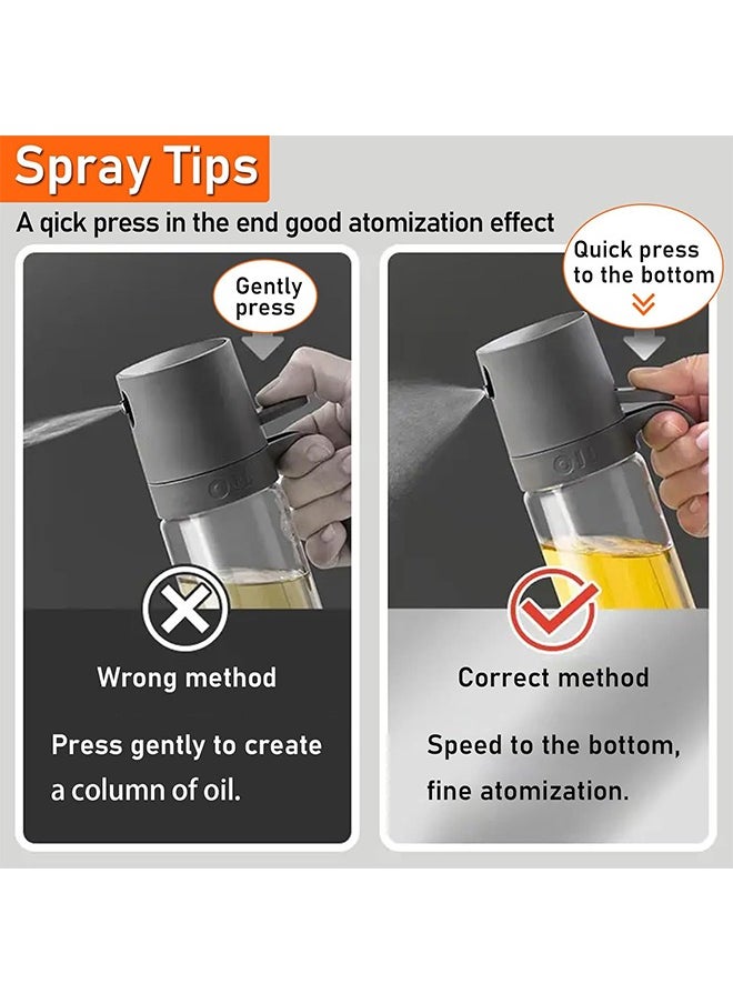 250 ml Olive Oil Spray Bottle with Oil Brush, Oil Sprayer for Cooking, Air Fryer Oil Spray Bottle, Oil Sprayer for Kitchen, Salad, Frying