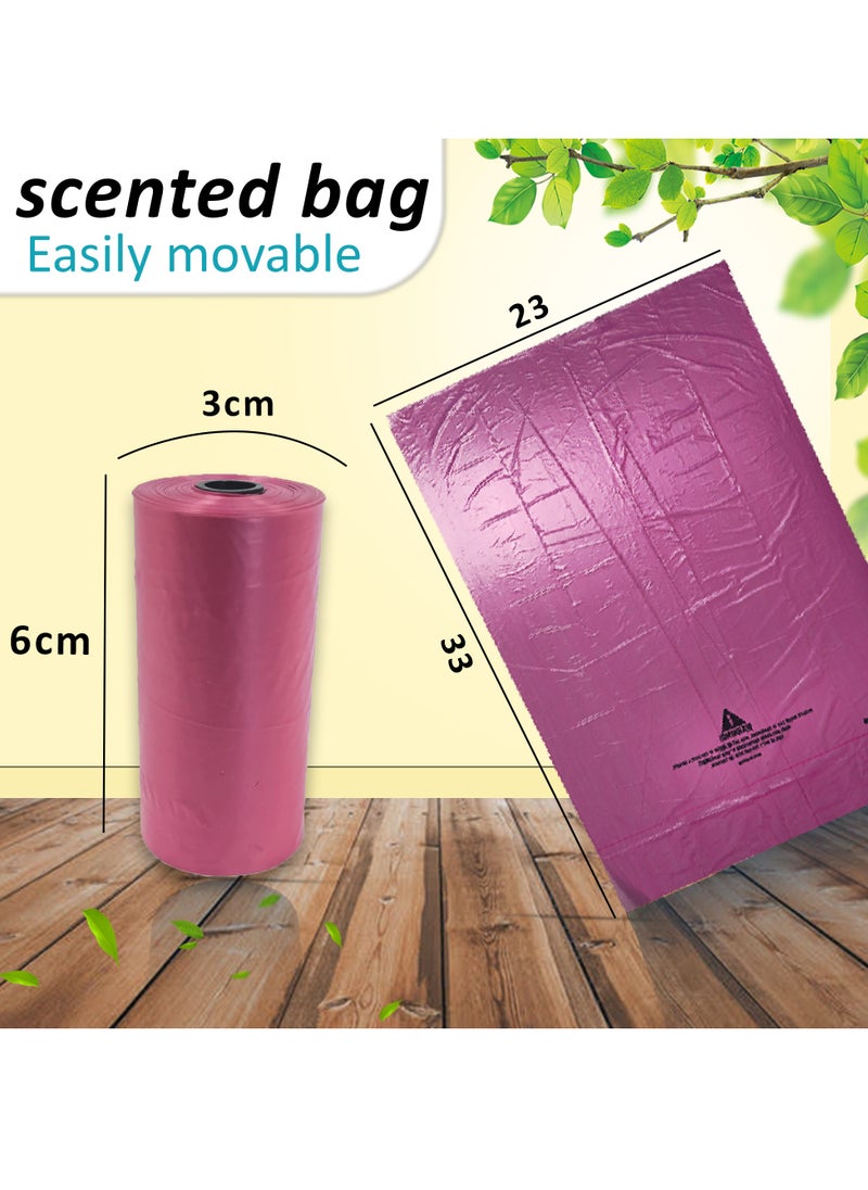 Cute 'n' Cuddle Pack of 10 Scented Diaper Disposal Bin Bag 15 Bags Per Roll For Waste Disposal - Light Pink  - Image 2