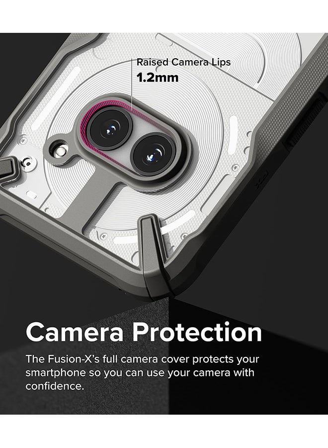 Ringke Fusion-X Compatible With Nothing Phone (2A) Case , Anti-Scratch Dual Coating Advanced Rugged Hybrid Heavy Duty Bumper Phone Case Cover - Grey - Image 5