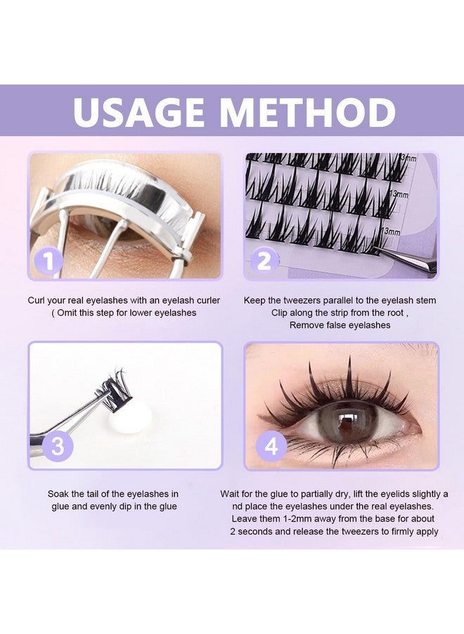 maycreate False Eyelash Extensions Kit, Diy 160Pcs Eye Lashes Clusters, 11-12-13Mm Mixed Natural Curl False Eyelashes For Women Girls Home Use Wispy Lash - Image 5