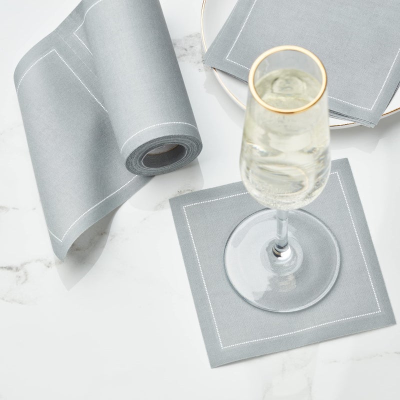 MY DRAP Cotton Cocktail Napkin - 4.3 x 4.3 in - 50 units per roll - Grey - Image 2