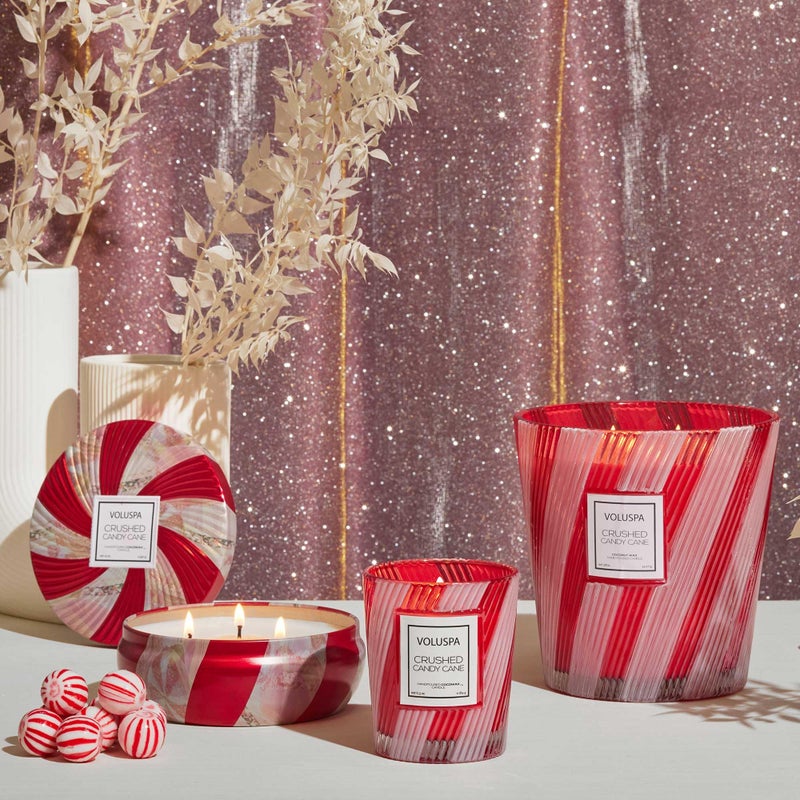 Voluspa Voluspa Crushed Candy Cane  3 Wick Boxed Hearth  38 oz  80 Hour Burn Time  All Natural Wicks and Coconut Wax for Clean Burning  Vegan  Poured in The USA  - Image 4