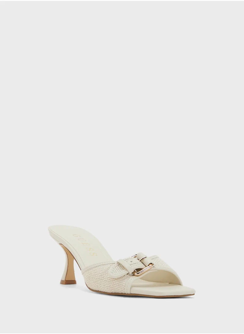 جس Single Strap Mid Heel Sandals