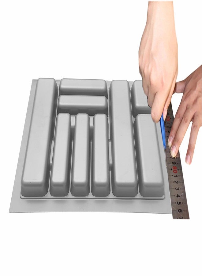 KEEPWELL Cutlery Trays For Kitchen Drawer Cutlery Storage Organizer Cutlery Tray For Modular Kitchen Basket (Grey, 25X18.7 Inch)(Polyvinyl Chloride) - Image 3