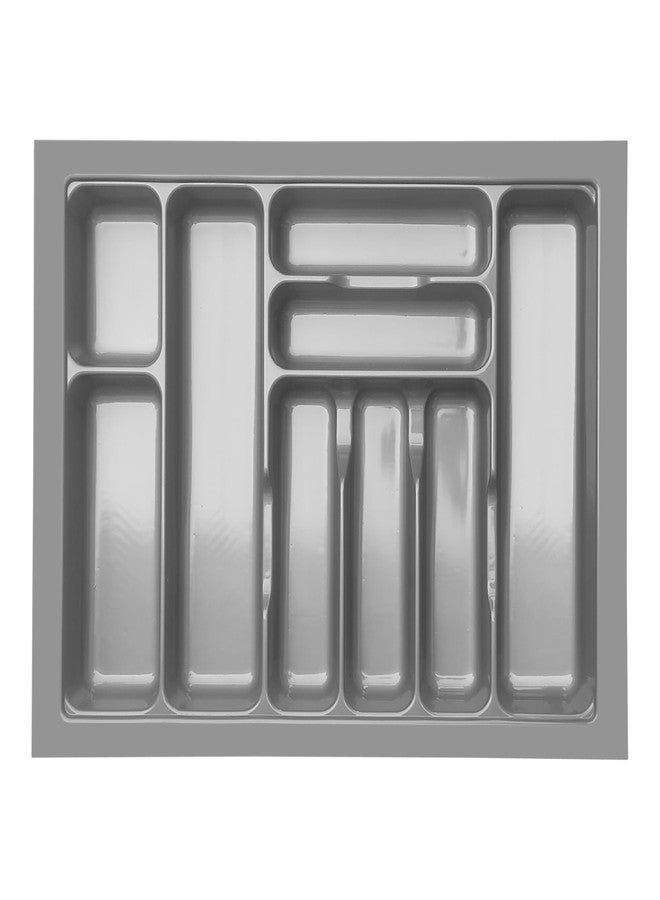 KEEPWELL Cutlery Trays For Kitchen Drawer Cutlery Storage Organizer Cutlery Tray For Modular Kitchen Basket (Grey, 25X18.7 Inch)(Polyvinyl Chloride) - Image 1
