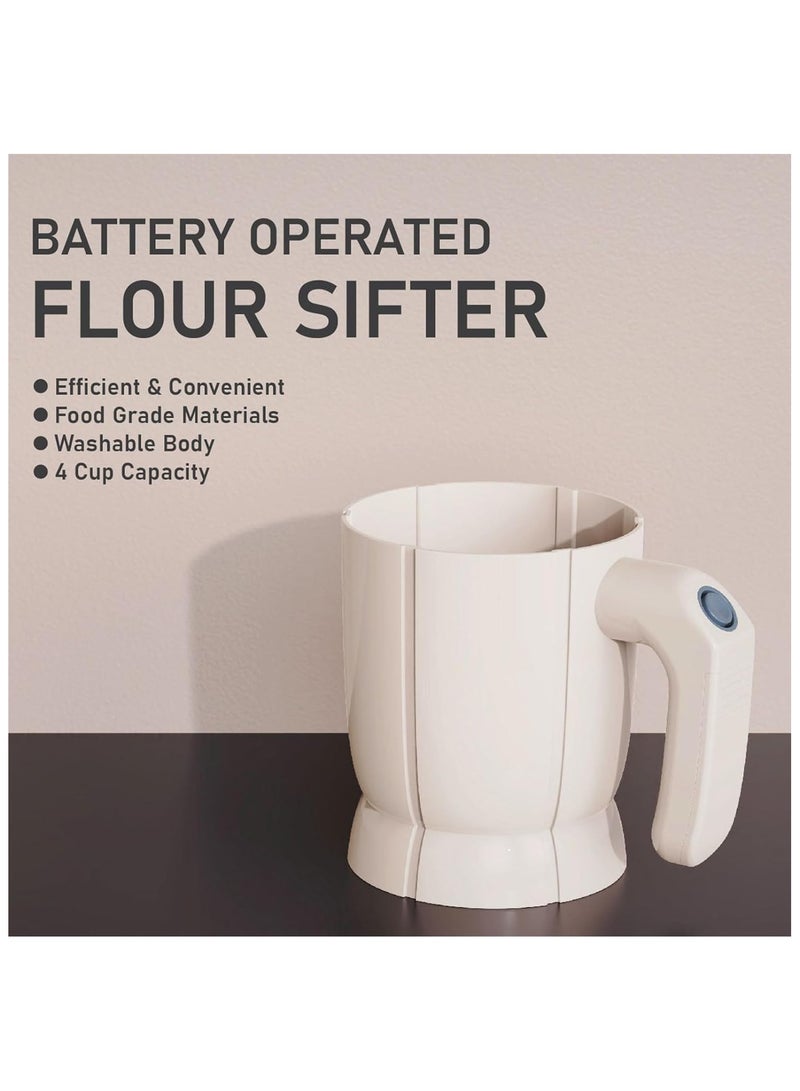 Battery Operated Electric Flour Sifter for Baking A Convenient Pastry Baking Kitchen Utensil - Image 2