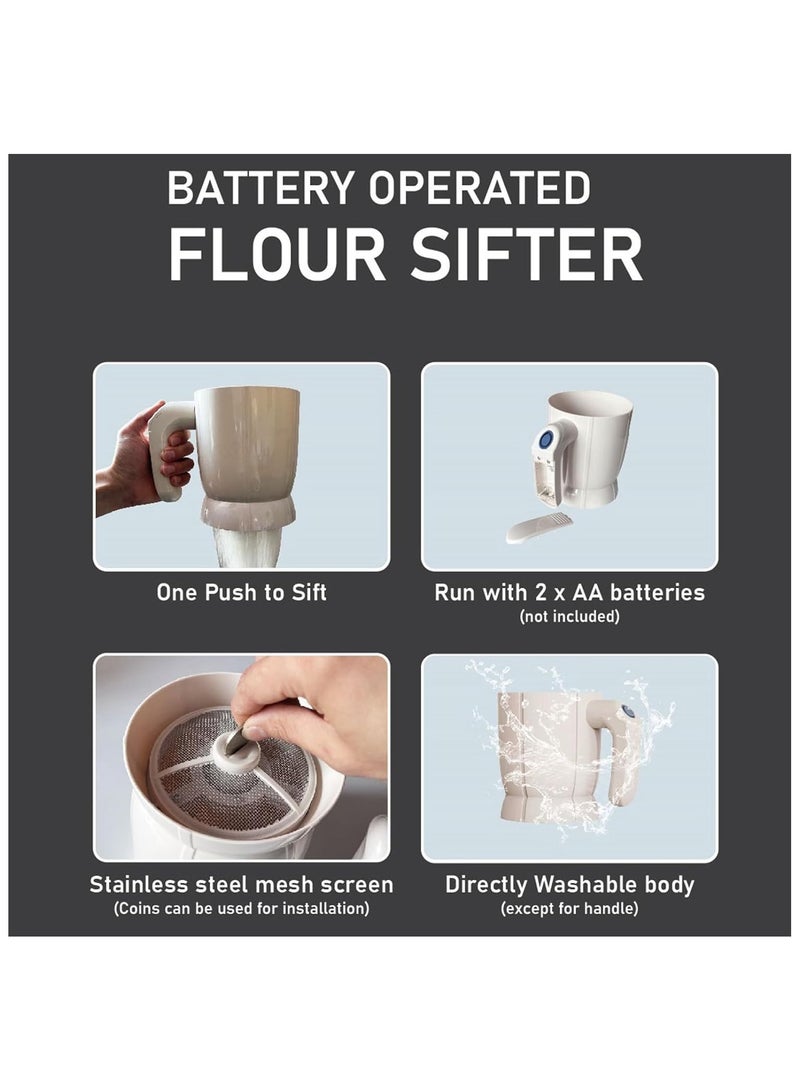 Battery Operated Electric Flour Sifter for Baking A Convenient Pastry Baking Kitchen Utensil - Image 5