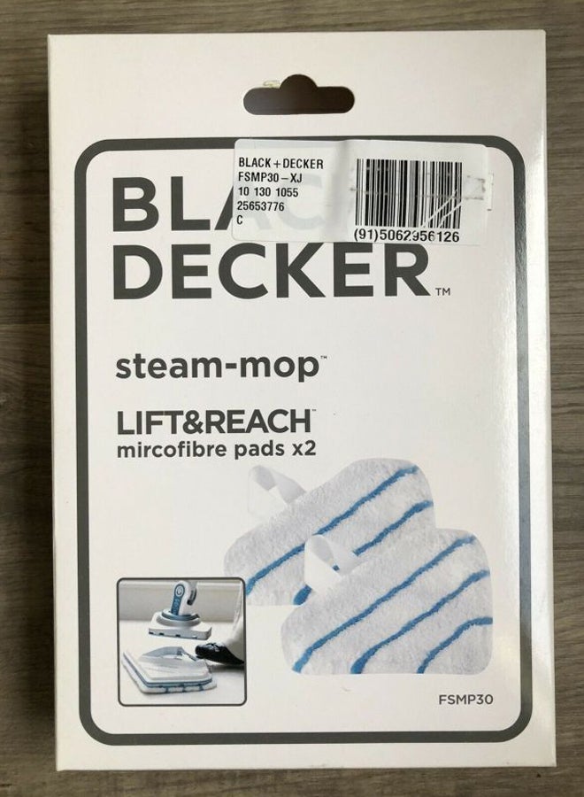 BLACK+DECKER 2-Piece Deluxe Mop Pad White/Blue - Image 2