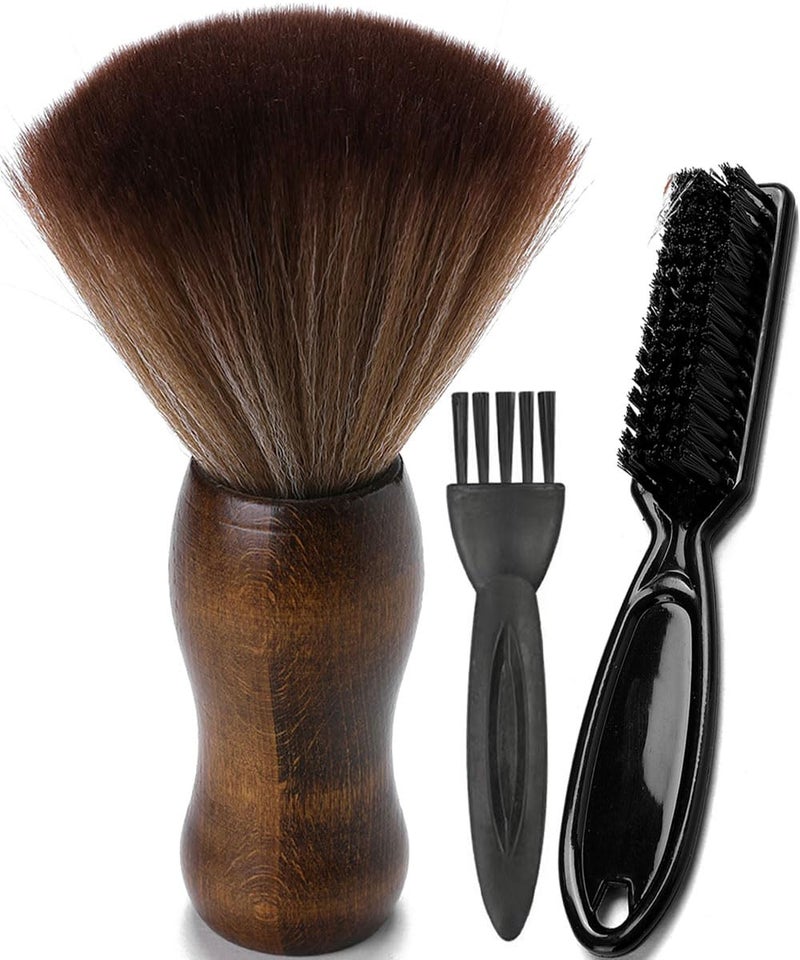 Borogo Barber Neck Duster Brush - Borogo Professional Barber Large Hair Cutting Cleaning Hairbrush Styling Tool (Neck brush+Black brush) - Image 1