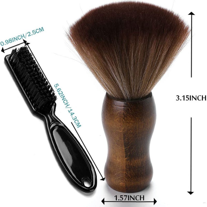Borogo Barber Neck Duster Brush - Borogo Professional Barber Large Hair Cutting Cleaning Hairbrush Styling Tool (Neck brush+Black brush) - Image 2