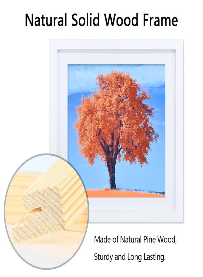 Aphila 12x12 Picture Frame White, Solid Wood Diamond Art Painting Frames 30x30cm, Display Pictures 10x10 with Mat or 12 x 12 Without Mat, 12x12 Frame for Photos Posters Prints Artworks Puzzles, Wall Hanging - Image 4