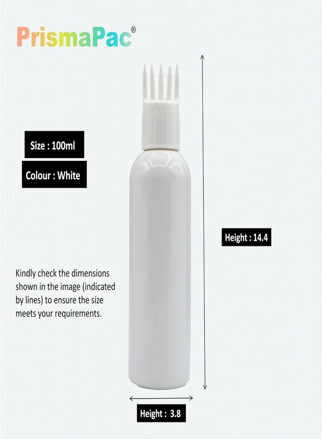 PrismaPac Scalp & Hair Root Applicator Bottle, Empty Refillable Container for DIY Care, Oil, Serum, Shampoo & Medicine | Leak-Proof & Travel-Friendly - 100 ml (White, Pack of 10) - Image 3