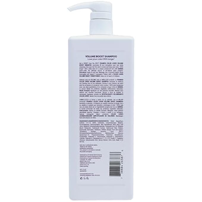 framesi COLOR LOVER VOLUME BOOST SHAMPOO - 33.8 OUNCE, COLOR SAFE, WEIGHTLESS, VOLUME SHAMPOO WITH NO SULFATE, VEGAN, GLUTEN FREE, CRUELTY FREE - Image 3