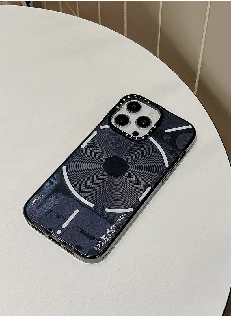 Apple iPhone 15 Pro Max Case,Co-Branding with Nothing  Magnetic Adsorption Phone Case - Black