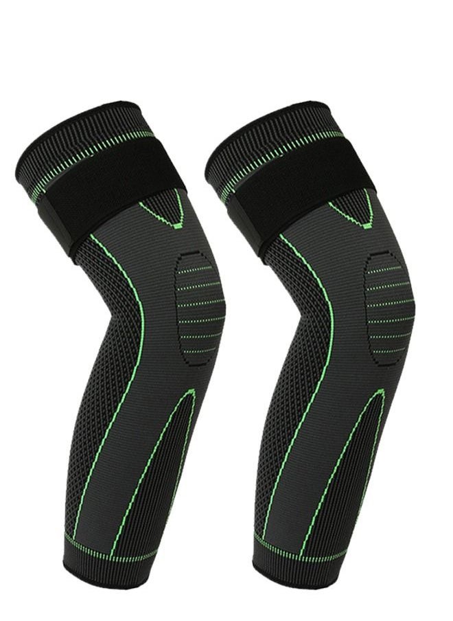 Generic Adjustable Leg Guards Wraps, Knee Braces Sleeves Leg Compression Sleeves for Working Out and Injury Prevention, Protection Shin Guards for Basketball Football Running Trainning L  - Image 3