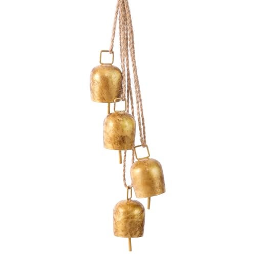 Hananona Gold Vintage Bells with Hanging Rope, Decorative Metal Cow Bells for Weddings, Parties, and Christmas DIY Wreaths, Home Decor (1) - Image 2