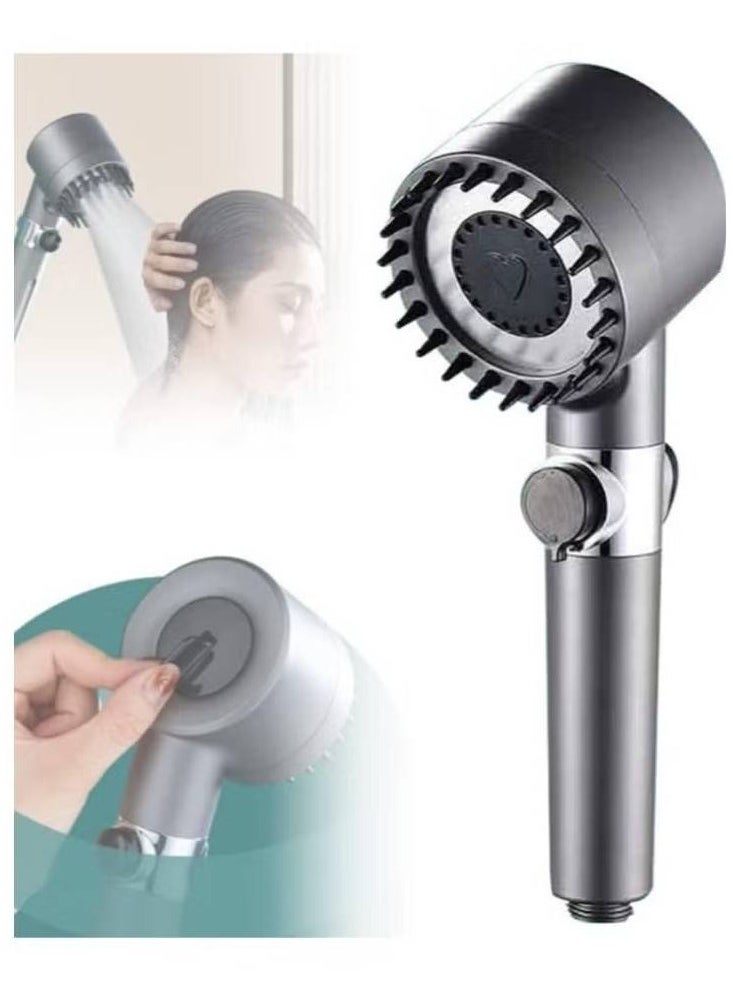 LIXES German Multifunctional Massage Shower Head Set – High Pressure Handheld Shower with Skin Beauty Features (Gray)"  - Image 1
