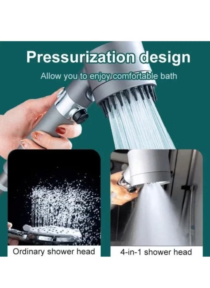 LIXES German Multifunctional Massage Shower Head Set – High Pressure Handheld Shower with Skin Beauty Features (Gray)"  - Image 2