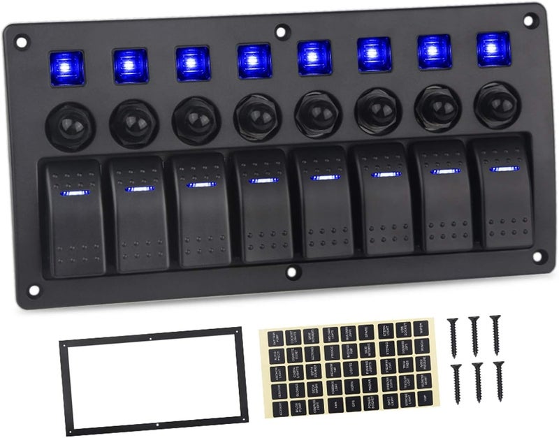 Wivplex 8 Gang Waterproof Switch Panel for Marine and Automotive - Image 1