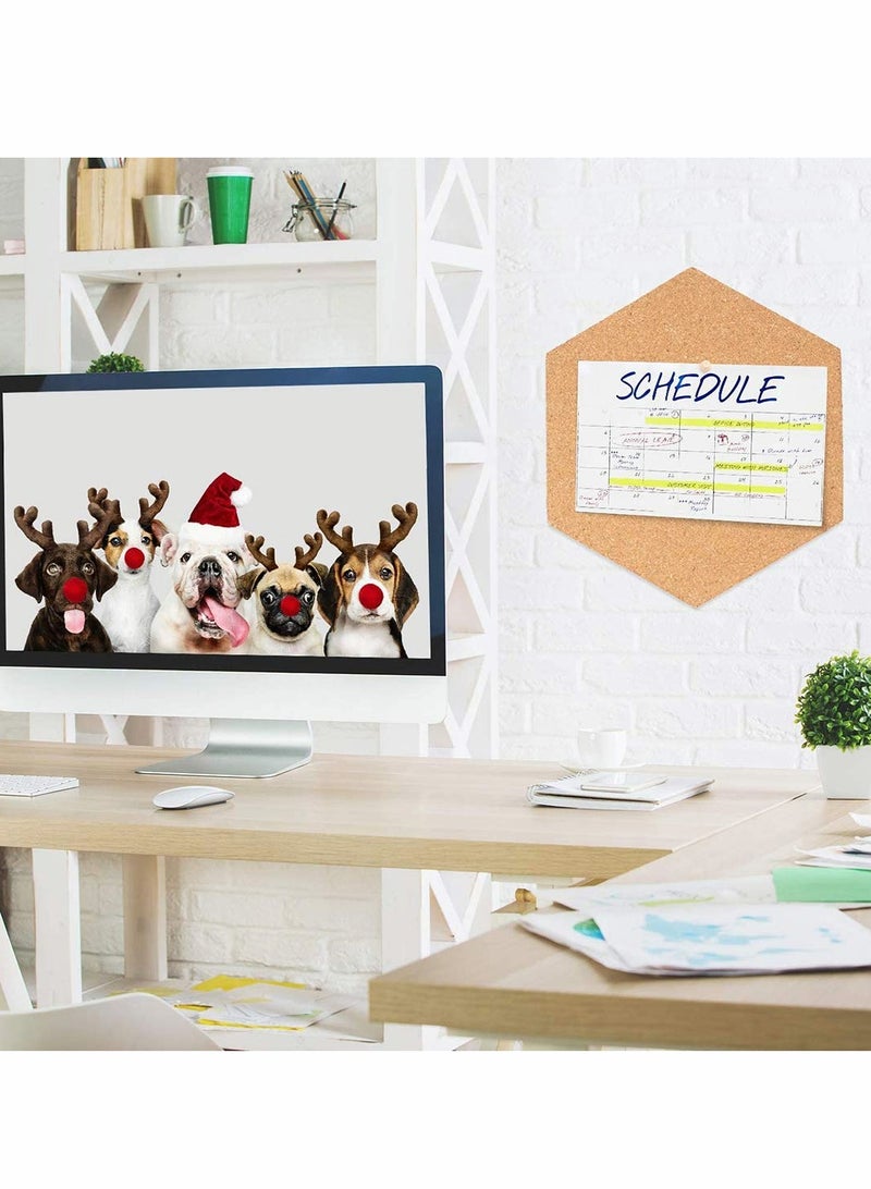 Excefore 5 Pack Cork Bulletin Board with 40 Push Pins Small Cork Notice Board Cork Board Tiles Self Adhesive Cork Memo Board for Home,Office and School - Image 2