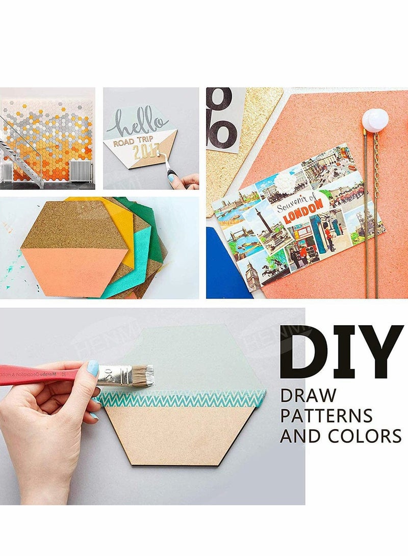 Excefore 5 Pack Cork Bulletin Board with 40 Push Pins Small Cork Notice Board Cork Board Tiles Self Adhesive Cork Memo Board for Home,Office and School - Image 5