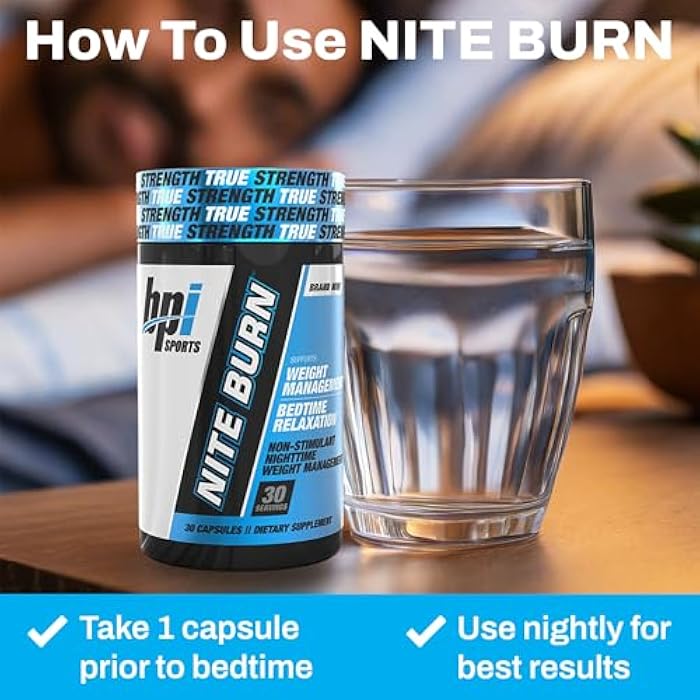 BPI Sports Nite burn – Nighttime Fat Burner & Sleep Support – Keto-Friendly – Weight Loss, Burn Fat, Relaxation, Boost Metabolism – 30 servings – 640mg - Image 5