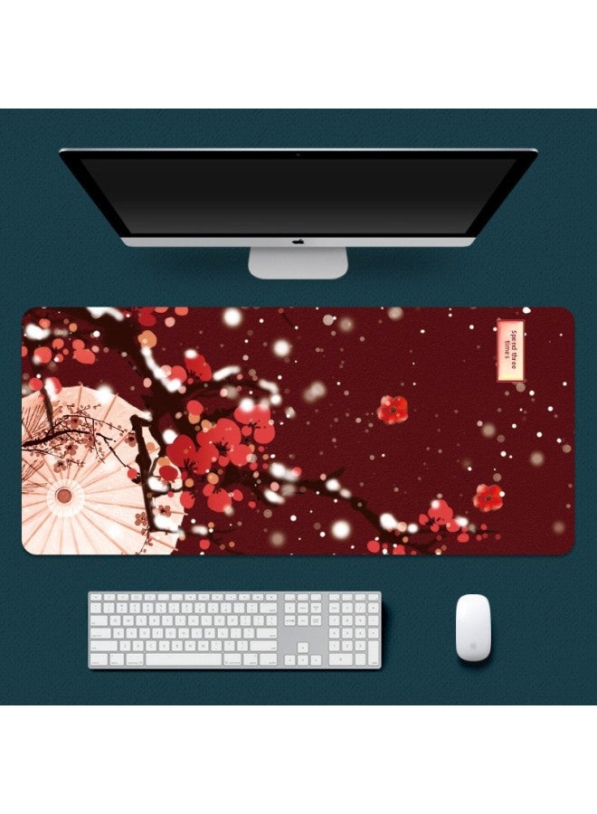 Oversized Mouse Pad Chinese Style National Tide Table Pad Keyboard Pad Beijing Forbidden City Red Wall Student Laptop Non-slip-Color:800*300*3mm-Pattern:Chinese Style-Koi Lotus - Image 5