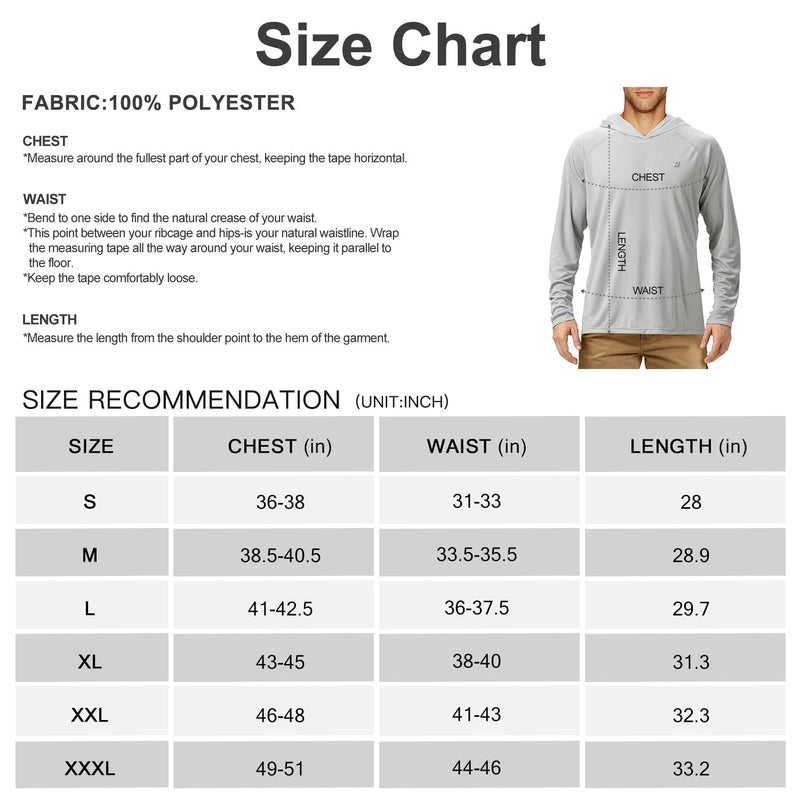 Roadbox UPF 50+ Fishing Shirts for Men Long Sleeve Sun Protection Lightweight Outdoor UV Hiking Shirts - Image 5