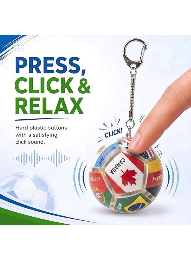 DAEVO 2026 World Cup Football Fidget Ball Keychain, 12-Sided Mechanical Clicking Sensory Stress Ball for Adults, Squeeze Stress Relief Balls, Football Key Chain for Keys & Backpack(12 Nation) - Image 4