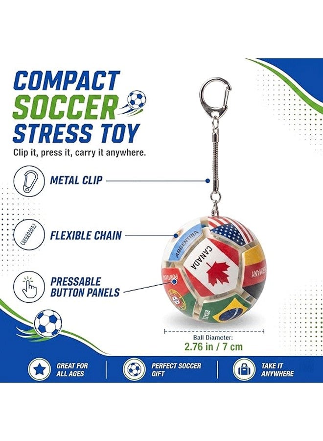 DAEVO 2026 World Cup Football Fidget Ball Keychain, 12-Sided Mechanical Clicking Sensory Stress Ball for Adults, Squeeze Stress Relief Balls, Football Key Chain for Keys & Backpack(12 Nation) - Image 3