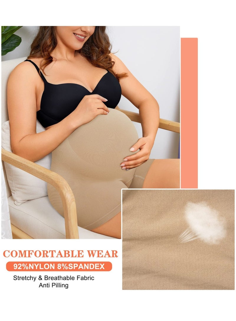 MARHABABY Maternity Support Pants Seamless Shapewear with Belly Support, Soft, Stretchy & Breathable Pregnancy Shorts for Dresses - Image 5