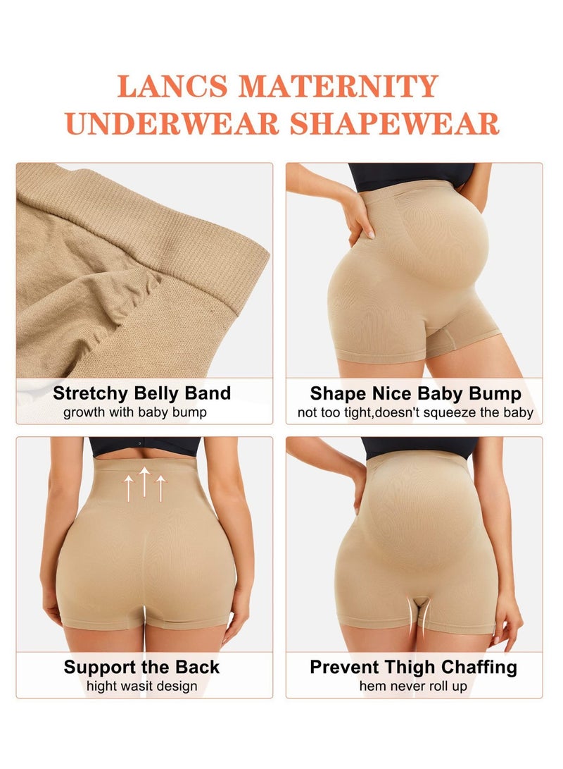 MARHABABY Maternity Support Pants Seamless Shapewear with Belly Support, Soft, Stretchy & Breathable Pregnancy Shorts for Dresses - Image 4