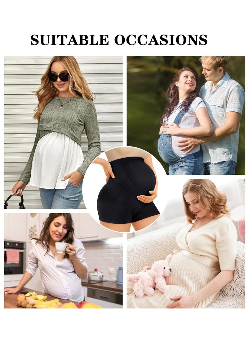 MARHABABY Maternity Support Pants Seamless Shapewear with Belly Support, Soft, Stretchy & Breathable Pregnancy Shorts for Dresses - Image 3