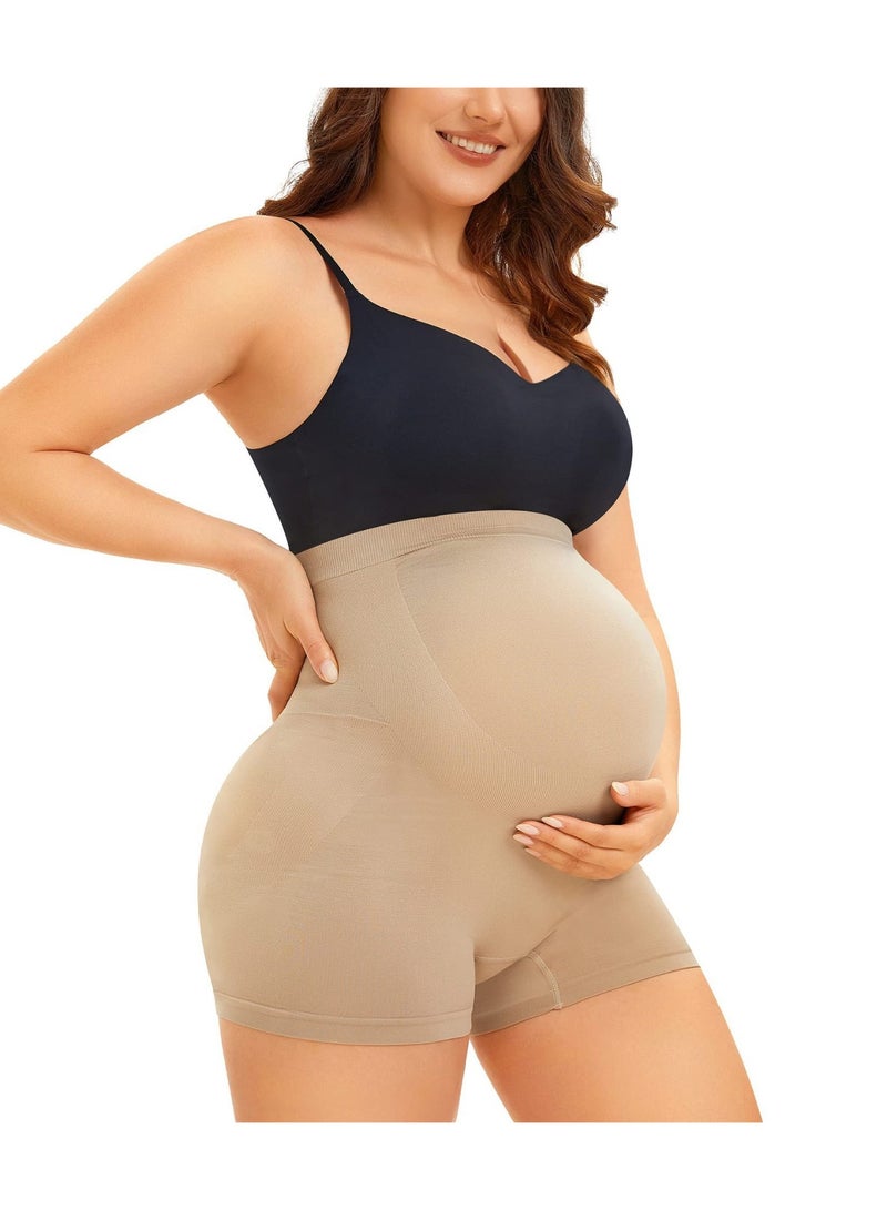 MARHABABY Maternity Support Pants Seamless Shapewear with Belly Support, Soft, Stretchy & Breathable Pregnancy Shorts for Dresses - Image 1