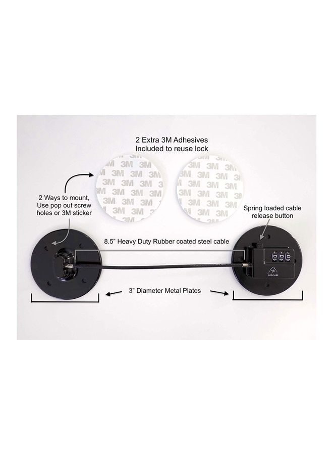 2 Pack Fridge Door Digit Combination Lock Black - Image 2