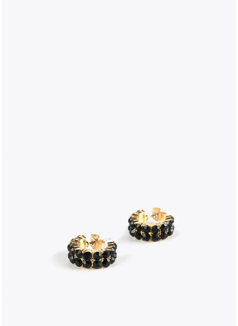 Lola Casademunt Hoop Earrings With Multicoloured Crystals