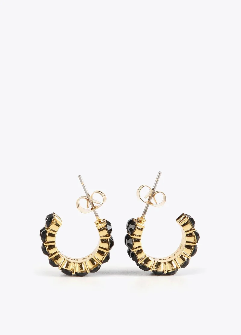 Lola Casademunt Hoop Earrings With Multicoloured Crystals