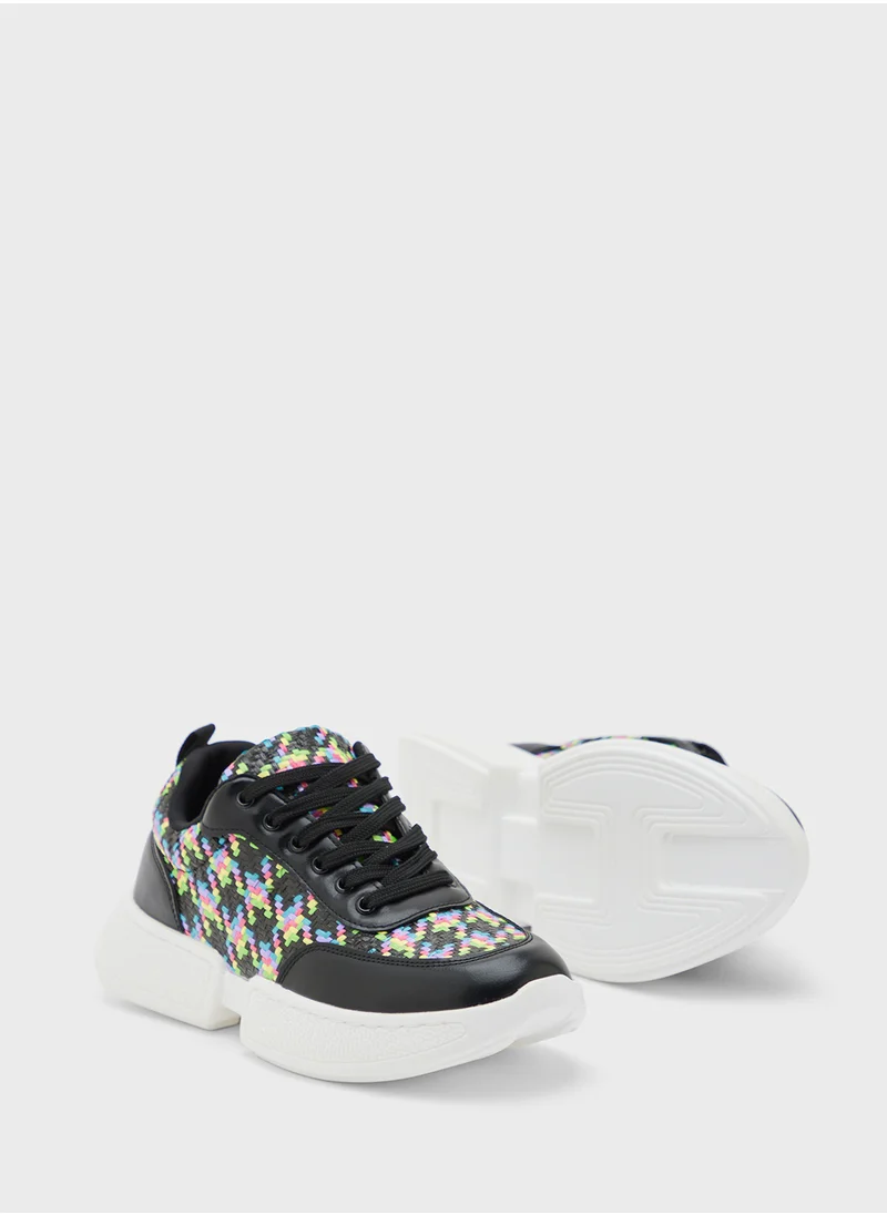 Ginger Weave Panel Chunky Sneakers