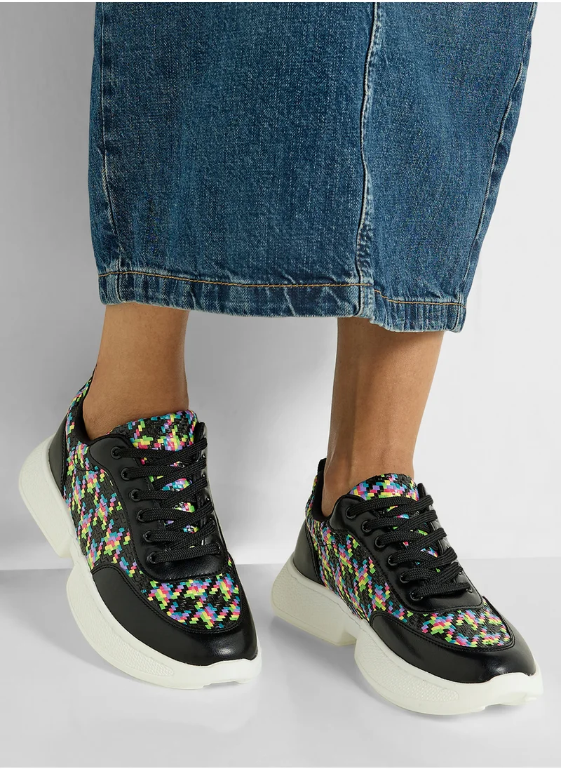Ginger Weave Panel Chunky Sneakers
