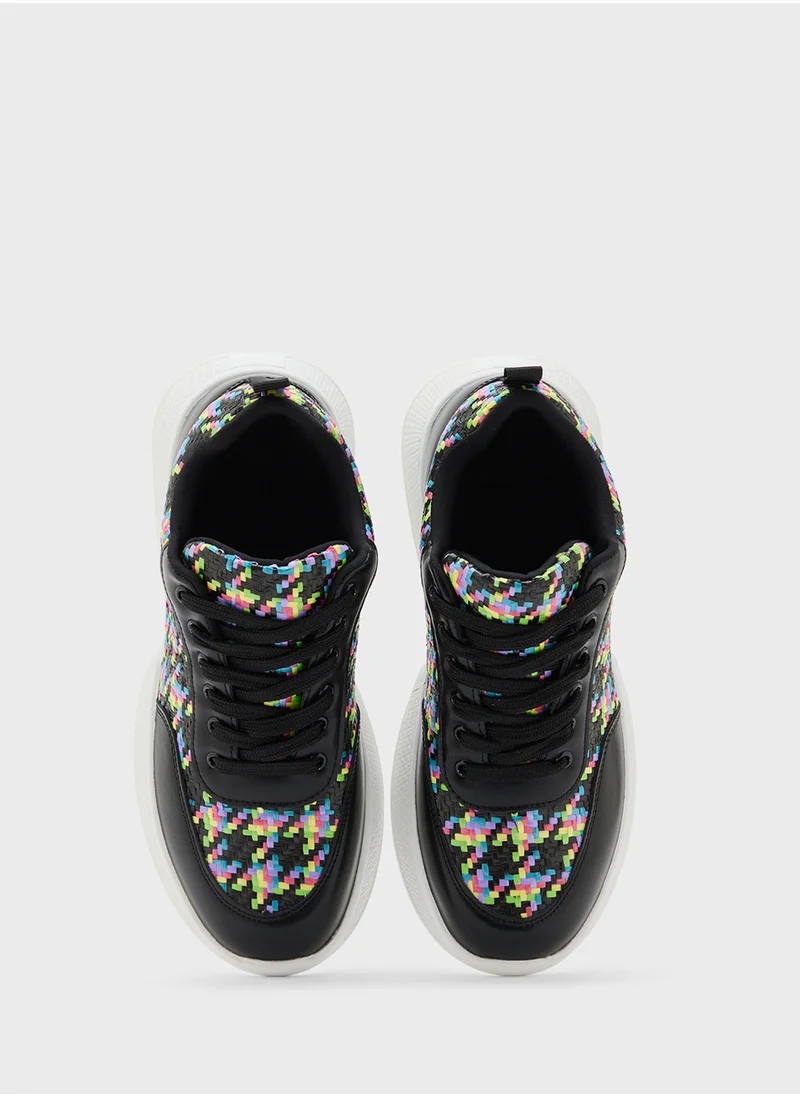 Ginger Weave Panel Chunky Sneakers