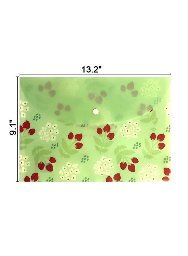 Yeebline Document Folder Yeebline 8 Pack Poly Envelopes Floral Printed Waterproof Letter Size Document Organizer Booklet File Paper Folders With Snap Button - Image 5